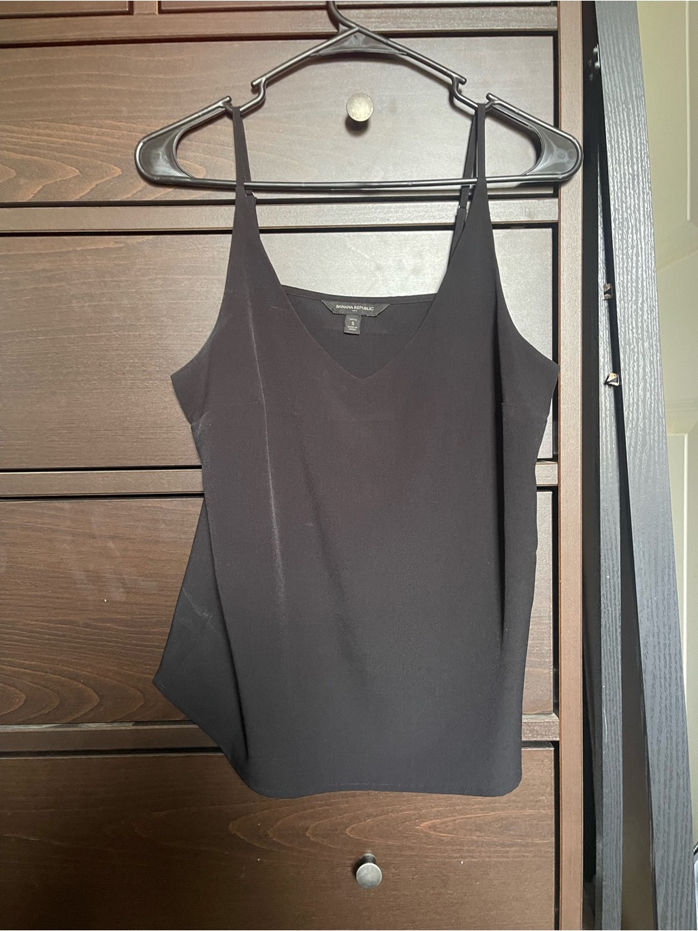 Banana Republic Black V-Neck Silk-Blend Cami